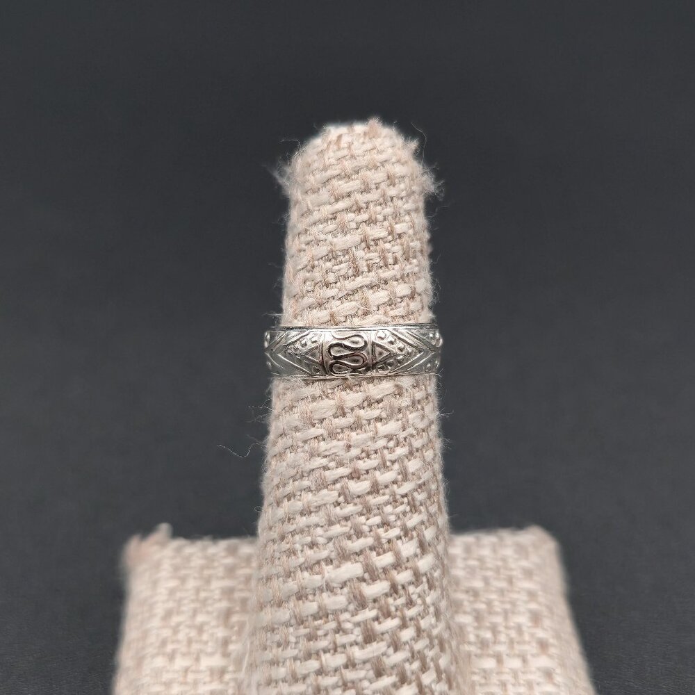 Size 5.5 Sterling Silver Rhombus Geometric Pattern Toe Ring A7263